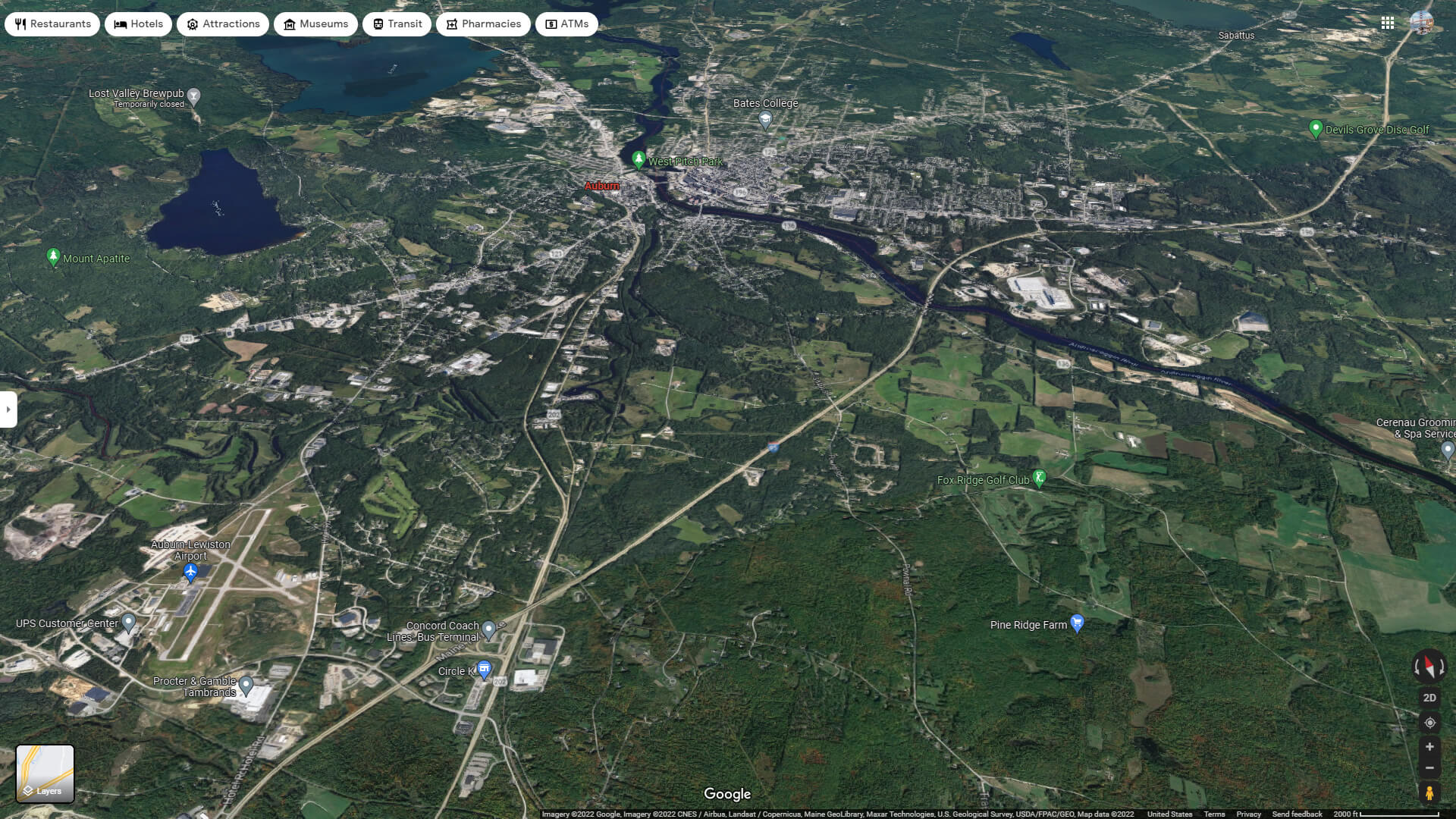 Auburn Aerial Map Maine